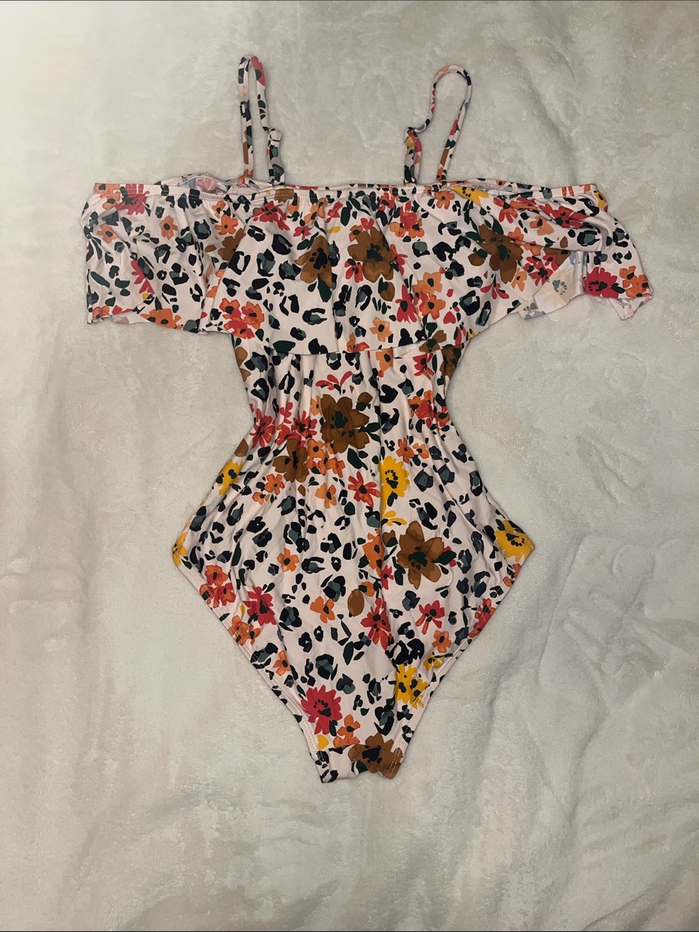 Floral Off-Shoulder One-Piece Swimsuit - Pink Multi - Picture 3 of 3